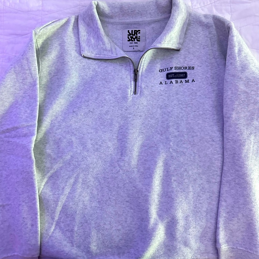 grey half zip